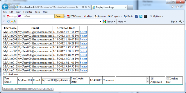 Handling the SelectedIndexChanged event in the custom user management application in VB.NET