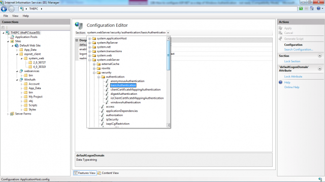 Configuration editor in action