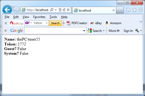Showing Windows-specific user information in C#