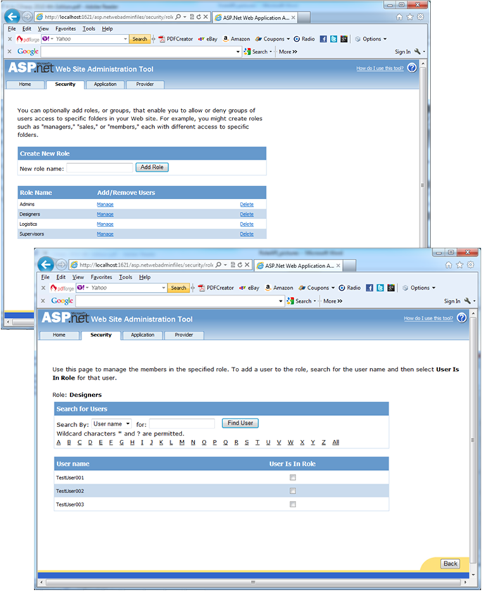 Adding users to roles