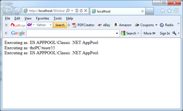 Impersonating a user programmatically in VB.NET