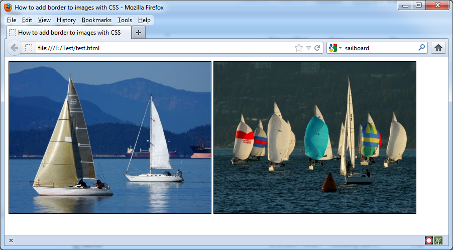 Adding border to images with CSS