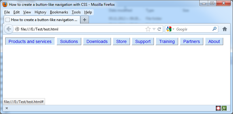Creating of button-like navigation with CSS